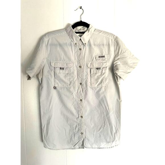 Columbia Men's Size Large Short Sleeve PFG Sportswear‎ Shirt White - Picture 1 of 5